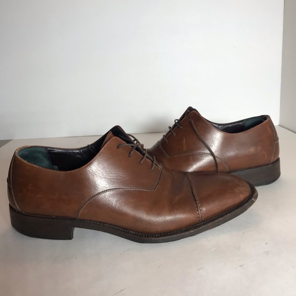 Cole Haan Men’s 10 D Brown Leather Cap Toe Oxfords